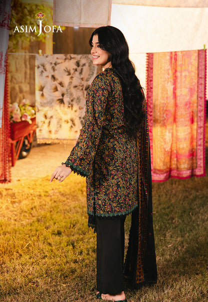 Asim Jofa | Prints Drop 2 | AJUBJ-25 S Black Lawn