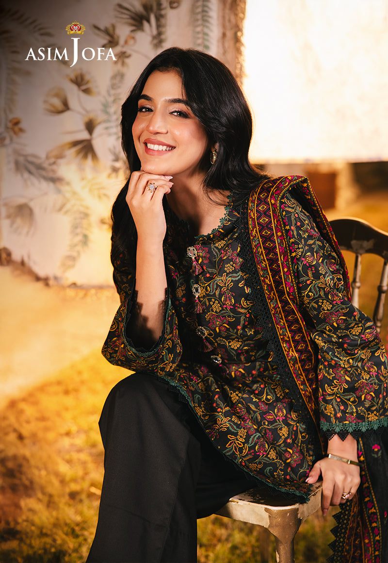 Asim Jofa | Prints Drop 2 | AJUBJ-25 XL Black Lawn
