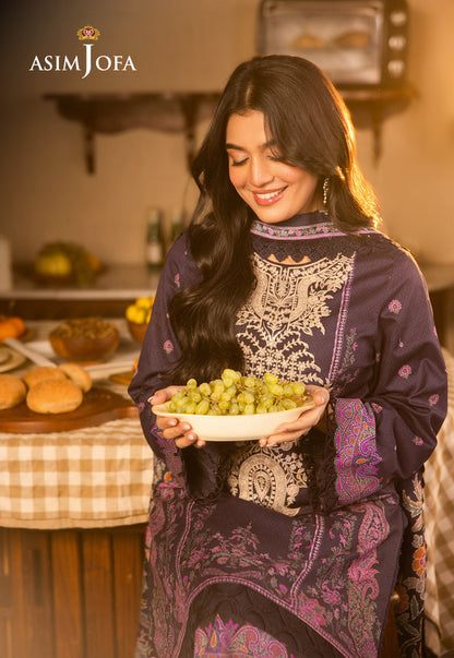 Asim Jofa | Prints Drop 2 | AJUBJ-07 XL Dark Purple Lawn