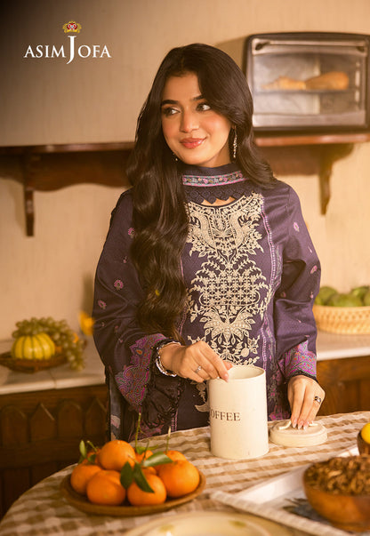 Asim Jofa | Prints Drop 2 | AJUBJ-07 M Dark Purple Lawn