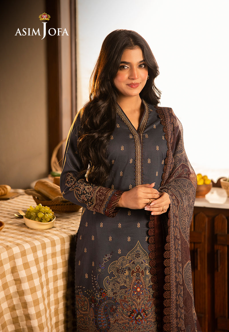 Asim Jofa | Prints Drop 2 | AJUBJ-04 M Gray Lawn