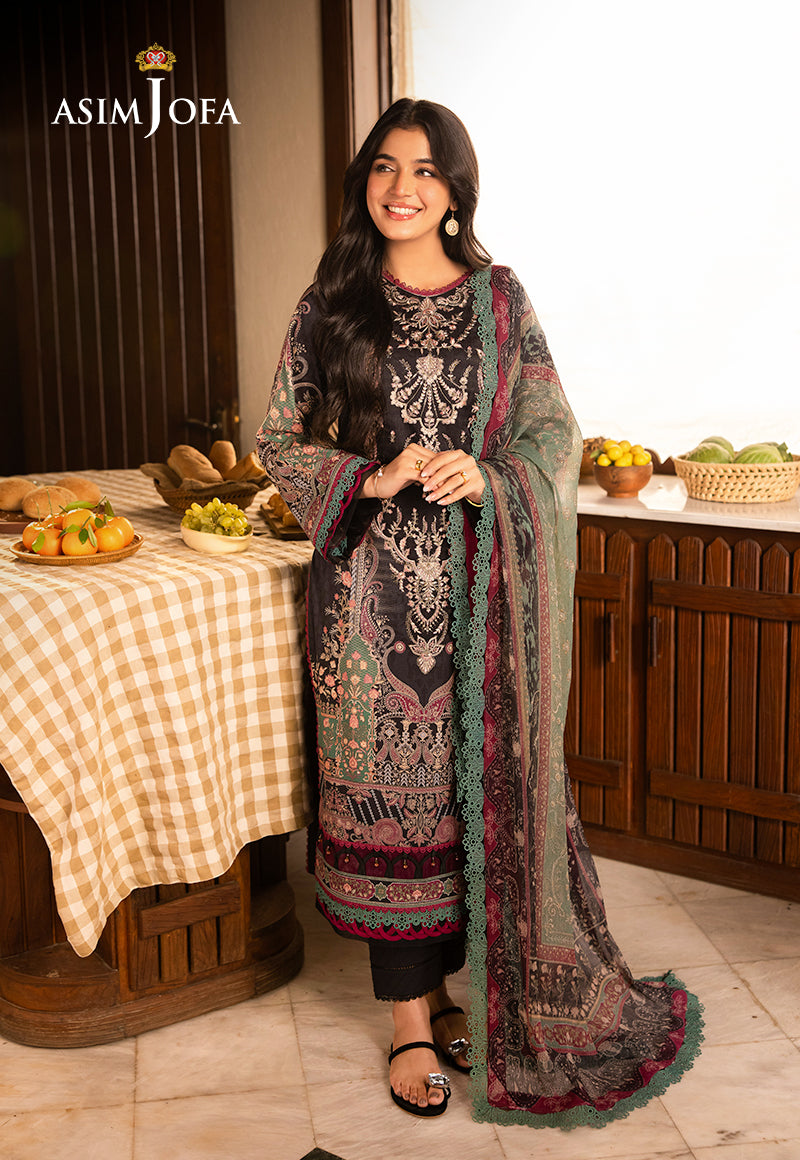Asim Jofa | Prints Drop 2 | AJUBJ-03 L Black Lawn