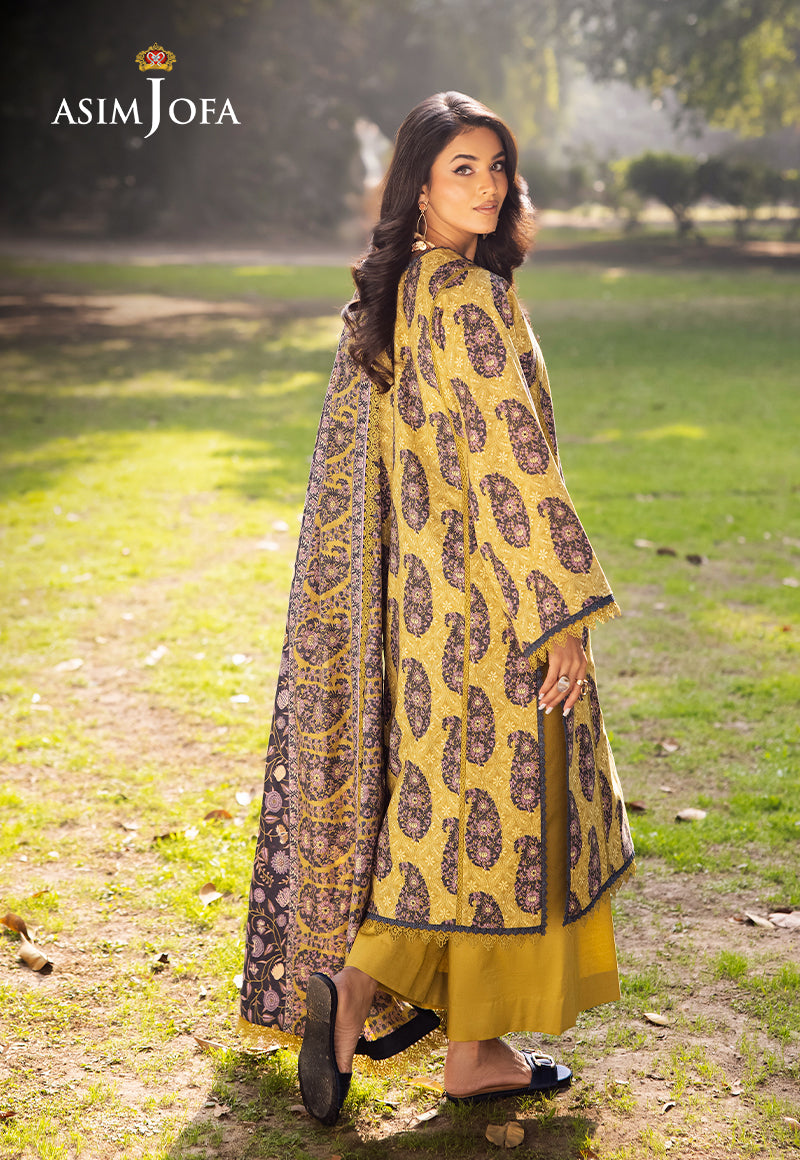 Asim Jofa | Prints Drop 2 | AJUBJ-33 S Maize Yellow Lawn