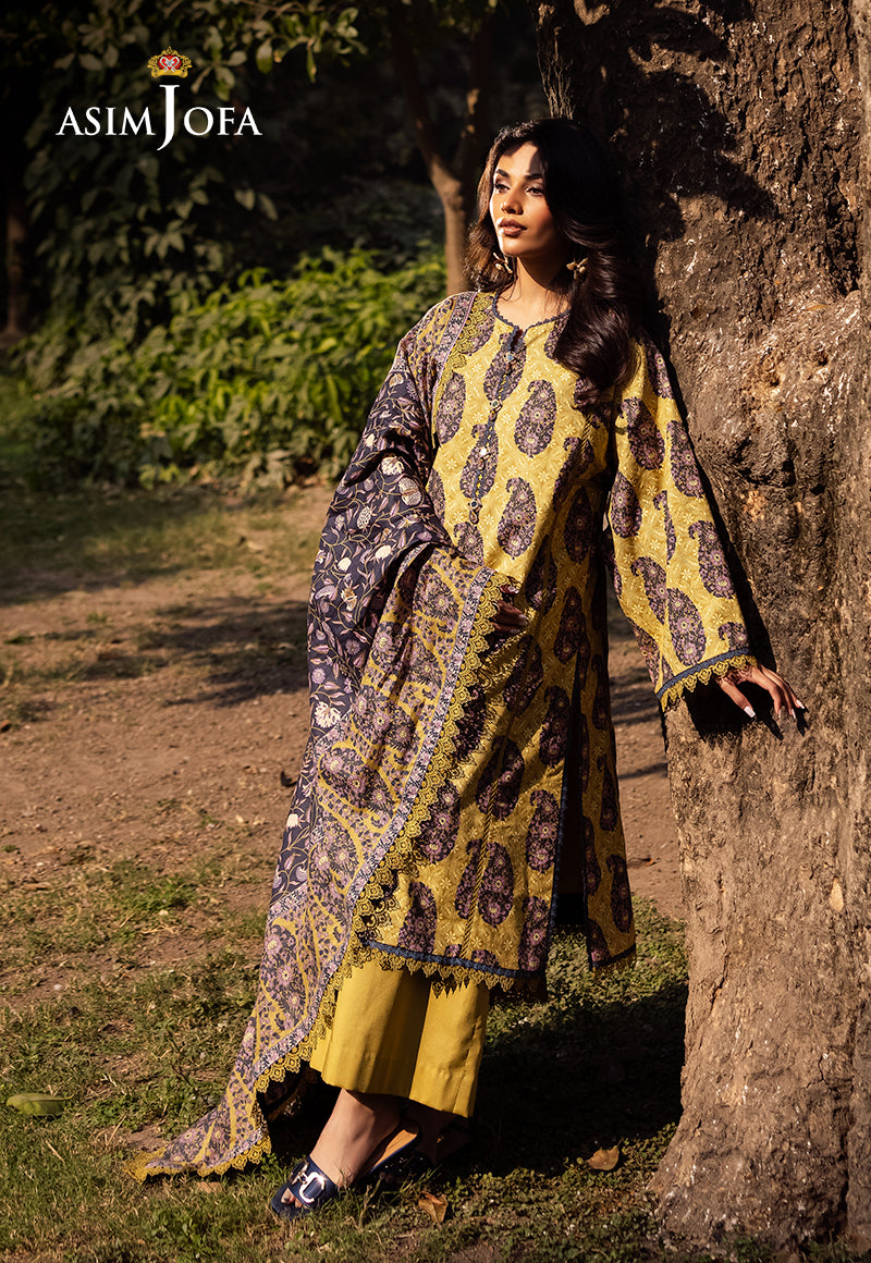 Asim Jofa | Prints Drop 2 | AJUBJ-33 M Maize Yellow Lawn