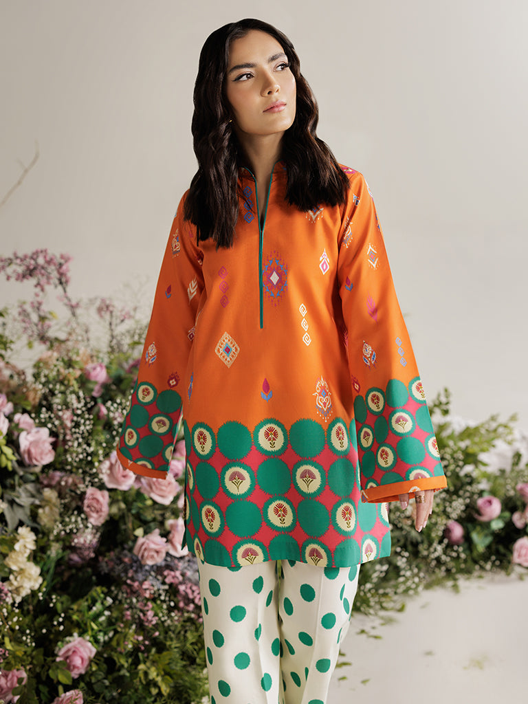 Rajbari | Amal Summer Prints Exclusive | Amal Summer Prints - 11 M Orange Lawn