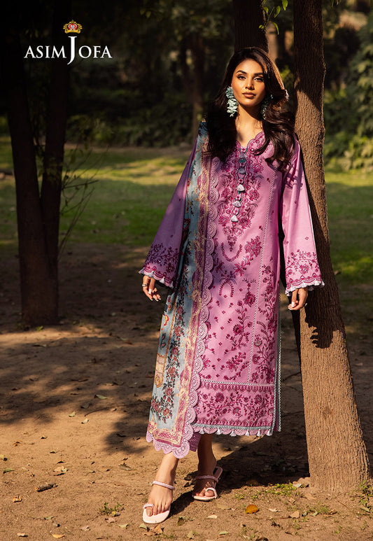 Asim Jofa | Prints Drop 2 | AJUBJ-13 XS Purple Gray Lawn