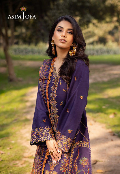 Asim Jofa | Prints Drop 2 | AJUBJ-15 M Dark Purple Lawn