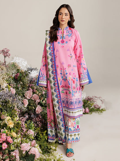 Rajbari | Amal Summer Prints Exclusive | Amal Summer Prints - 01 XS Pink Lawn