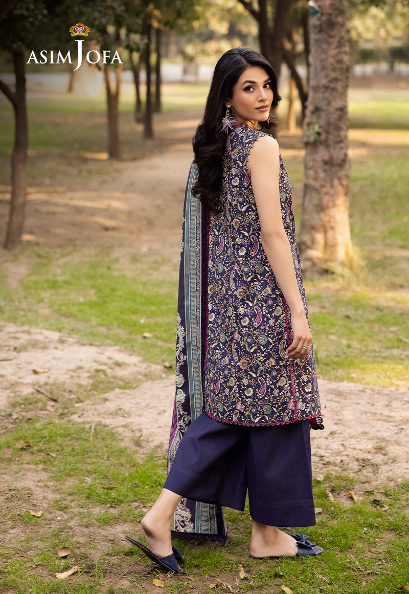 Asim Jofa | Prints Drop 2 | AJUBJ-30 S Dark Purple Lawn