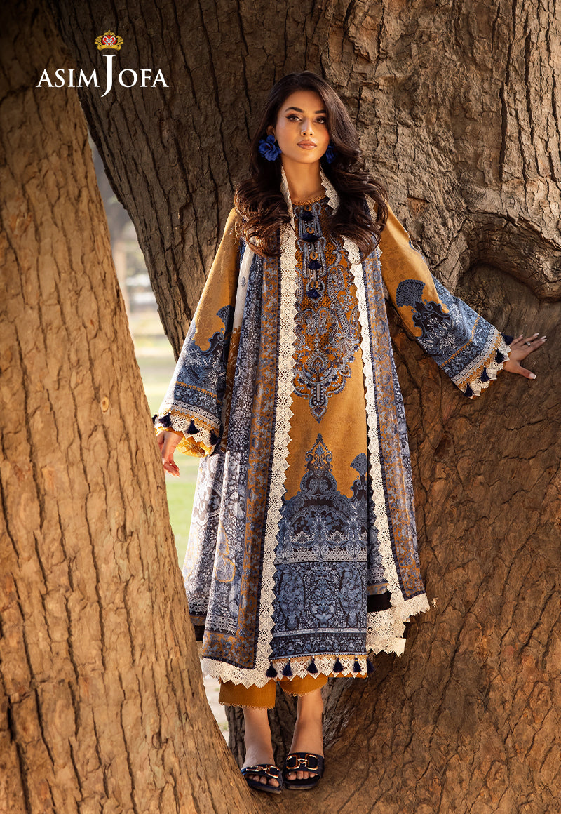 Asim Jofa | Prints Drop 2 | AJUBJ-10 L Mustard Yellow Lawn