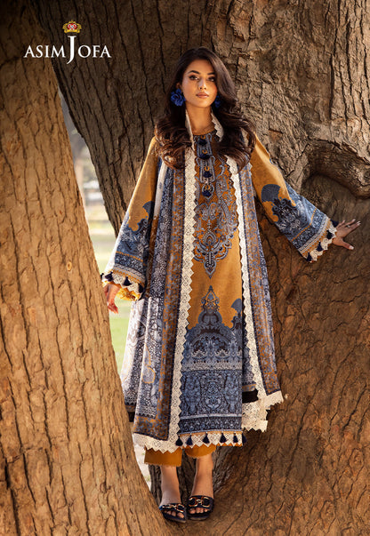 Asim Jofa | Prints Drop 2 | AJUBJ-10 L Mustard Yellow Lawn