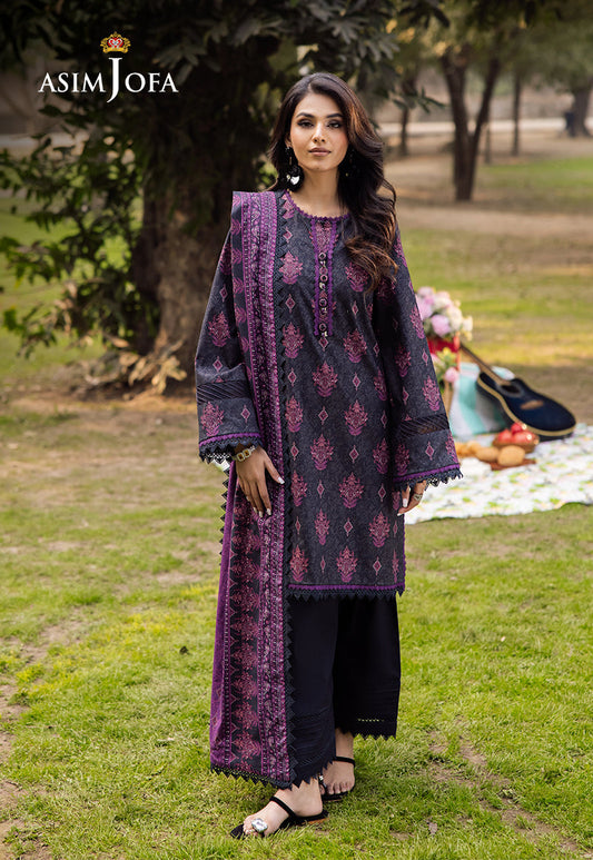 Asim Jofa | Prints Drop 2 | AJUBJ-24 XS Dark Purple Lawn