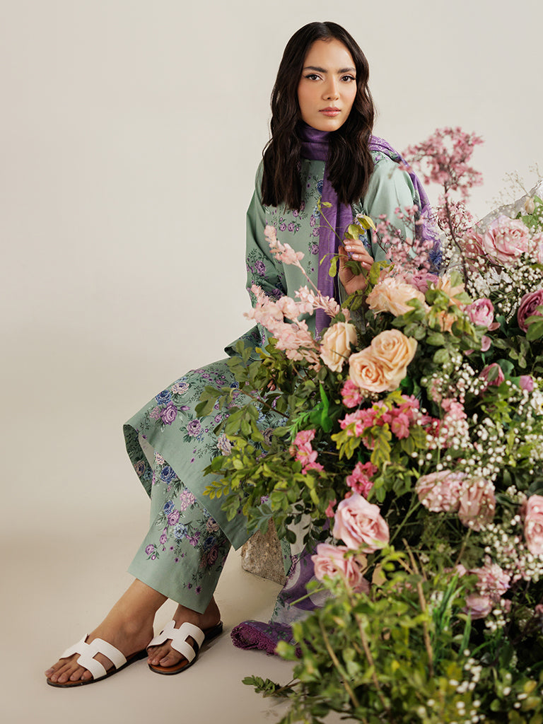 Rajbari | Amal Summer Prints Exclusive | Amal Summer Prints - 02 XL Gray Lawn