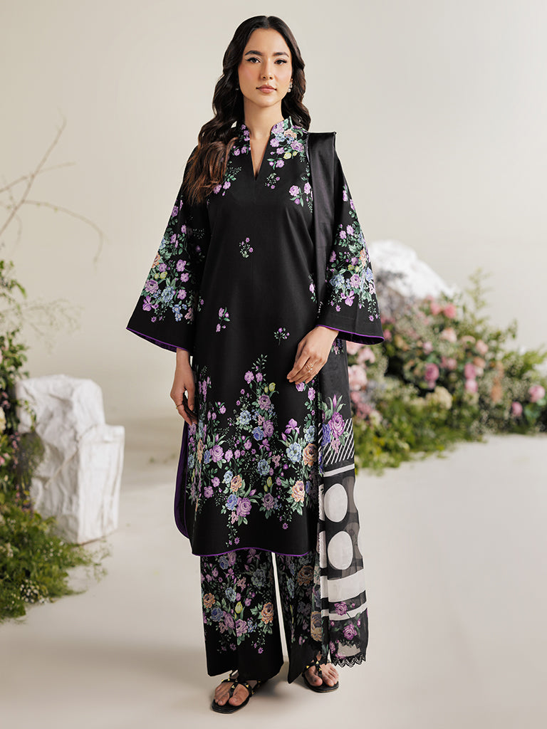 Rajbari | Amal Summer Prints Exclusive | Amal Summer Prints - 06 XS Black Lawn