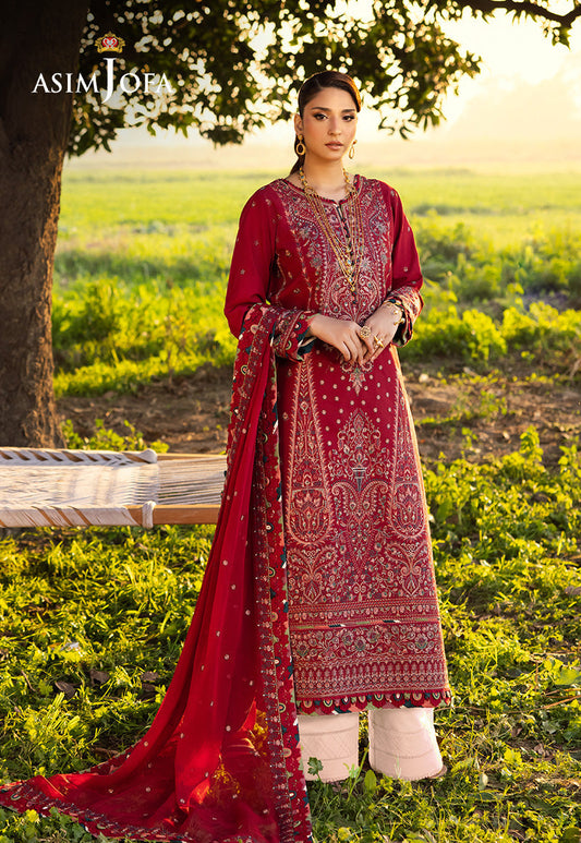 Asim Jofa | Luxury Lawn 25 | AJELL-06 XS Red Lawn