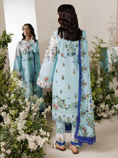 Rajbari | Amal Summer Prints Exclusive | Amal Summer Prints - 10 S Ice Blue Lawn