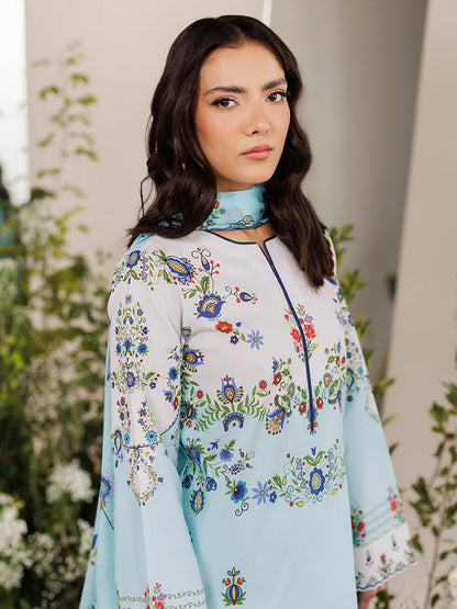 Rajbari | Amal Summer Prints Exclusive | Amal Summer Prints - 10 XL Ice Blue Lawn