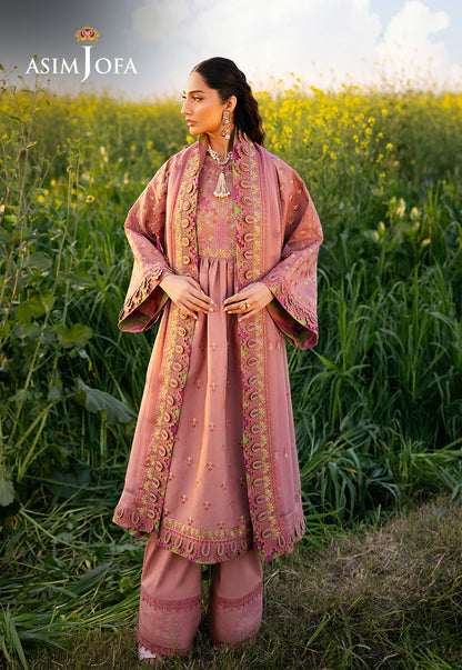 Asim Jofa | Luxury Lawn 25 | AJELL-16 Custom Size Rose Lawn