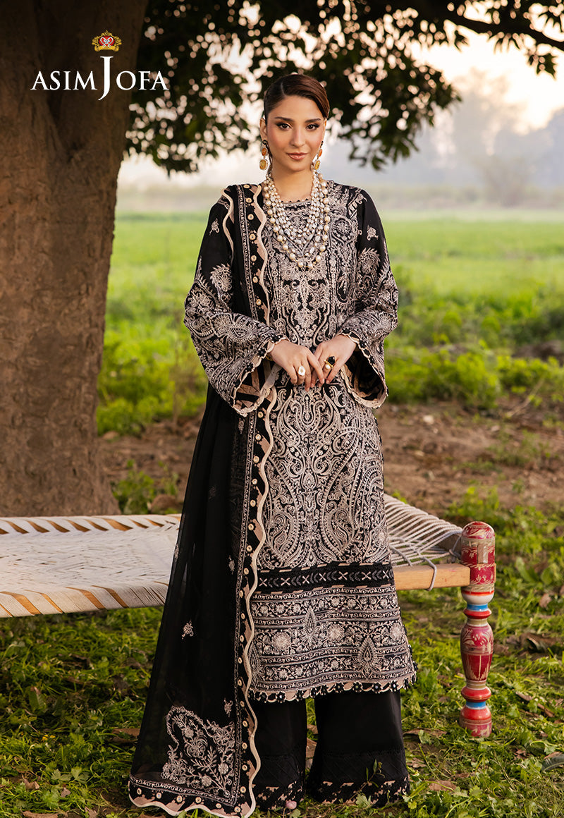 Asim Jofa | Luxury Lawn 25 | AJELL-03 XS Black Lawn