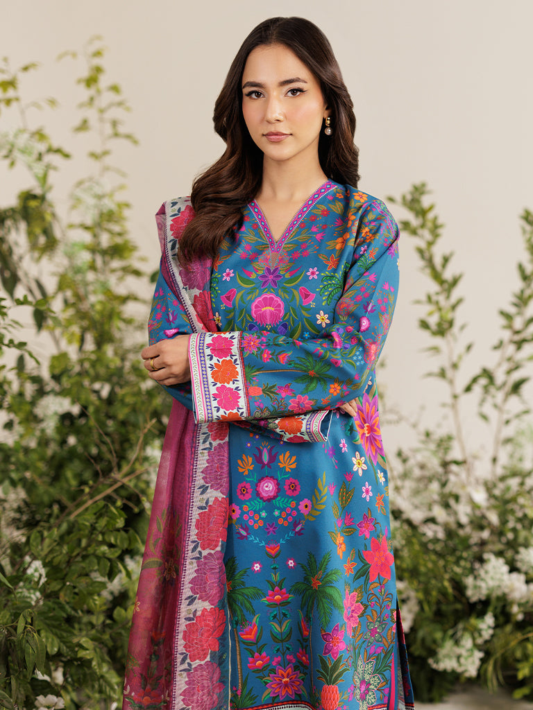 Rajbari | Amal Summer Prints Exclusive | Amal Summer Prints - 05 XL Blue Lawn