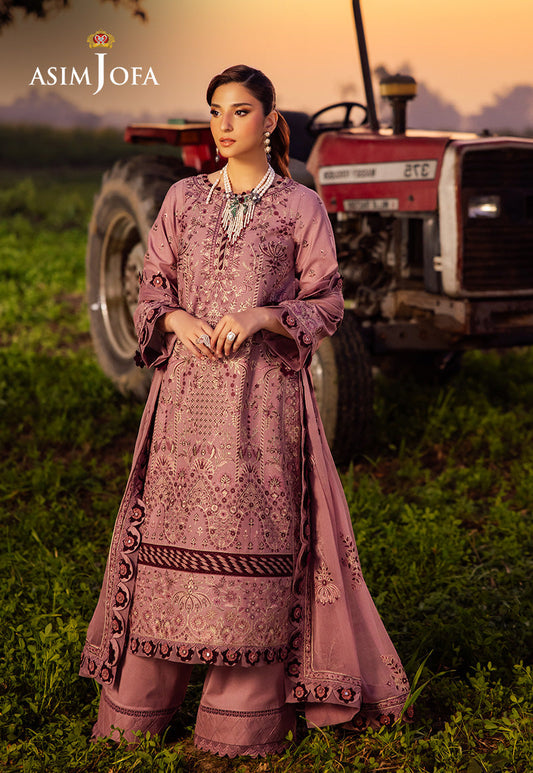 Asim Jofa | Luxury Lawn 25 | AJELL-02 XS Pink Lawn