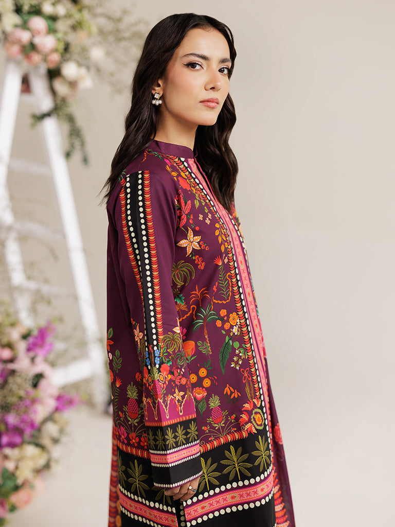Rajbari | Amal Summer Prints Exclusive | Amal Summer Prints - 03 XL Wine Berry Lawn