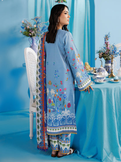 Rajbari | Amal Summer Prints Exclusive | Amal Summer Prints - 08 S Dusty Blue Lawn
