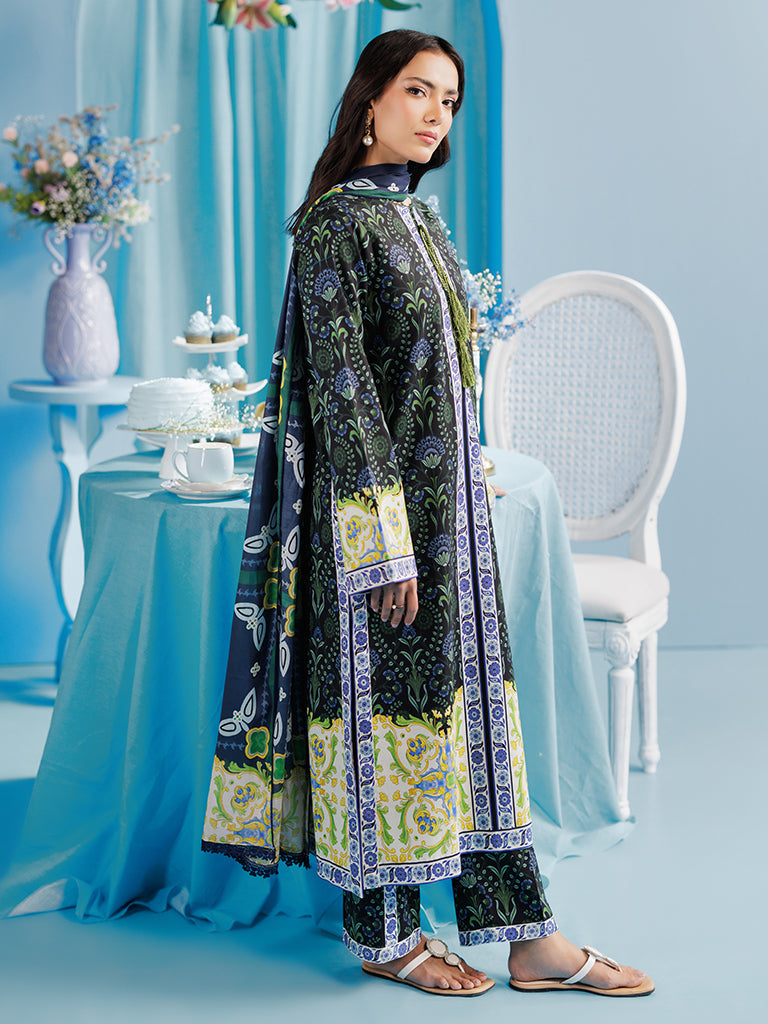Rajbari | Amal Summer Prints Exclusive | Amal Summer Prints - 09 L Dark Green Lawn
