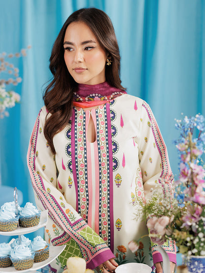Rajbari | Amal Summer Prints Exclusive | Amal Summer Prints - 04 XL White Lawn