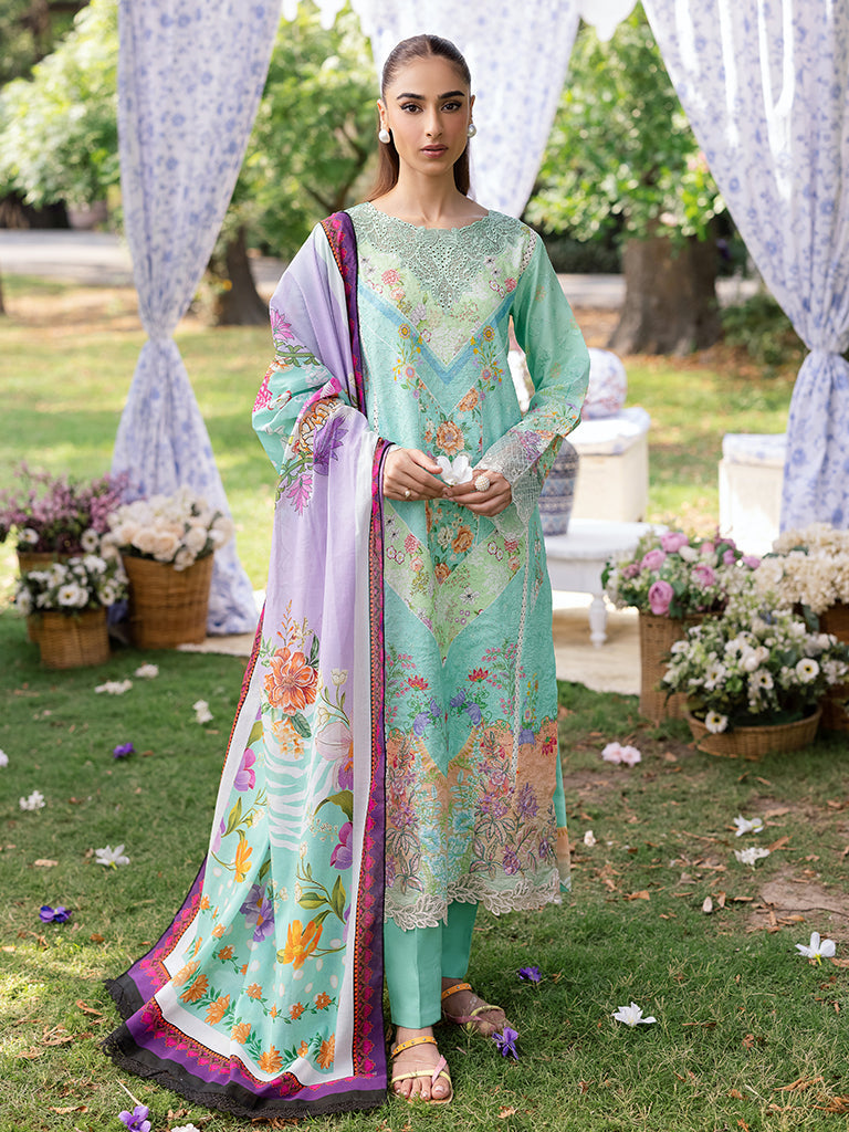 Rajbari | Schiffli Printkari Exclusive | Schiffli Printkari - 05 XS Ferozi Lawn