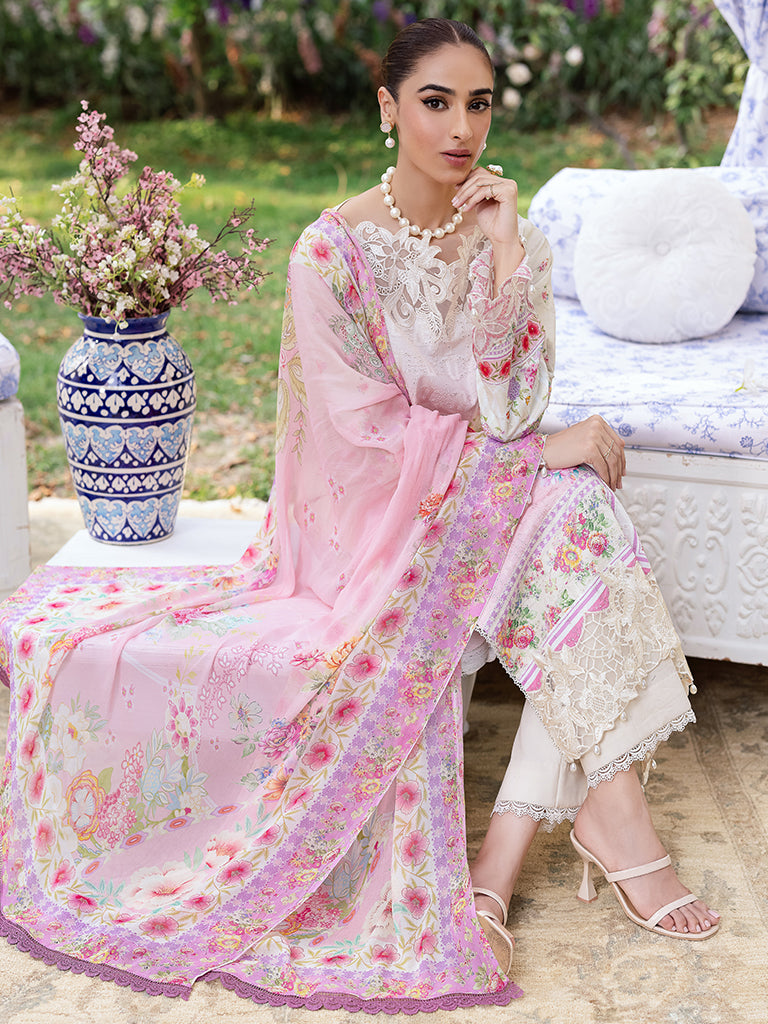 Rajbari | Schiffli Printkari Exclusive | Schiffli Printkari - 07 L Lilac Lawn