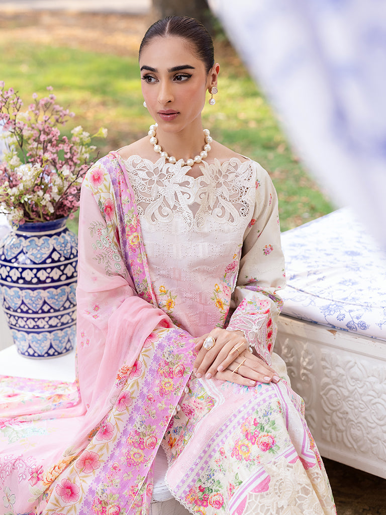 Rajbari | Schiffli Printkari Exclusive | Schiffli Printkari - 07 XL Lilac Lawn