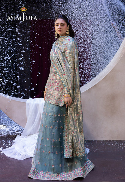 Asim Jofa | Festive Opulence | AJFO-14 XL Aqua Chamkeli