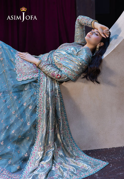 Asim Jofa | Festive Opulence | AJFO-14 Custom Size Aqua Chamkeli
