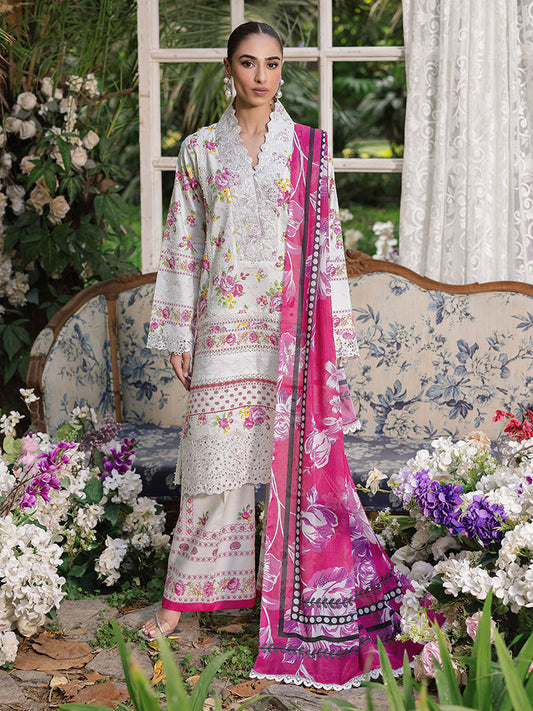 Rajbari | Schiffli Printkari Exclusive | Schiffli Printkari - 02 XS Pastel Gray Lawn