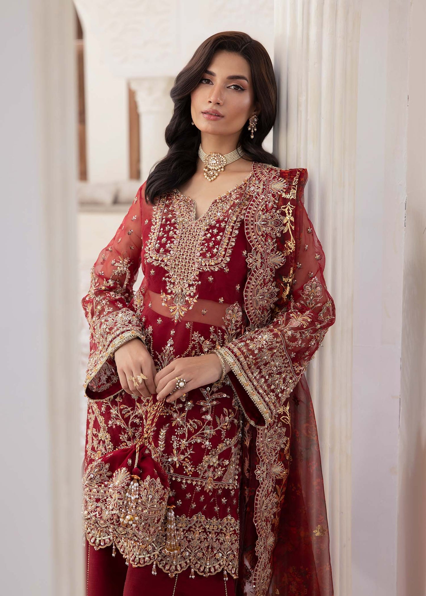 Kanwal Malik | Mirha Eid Luxury Pret 25 | Zehrah L Red Organza