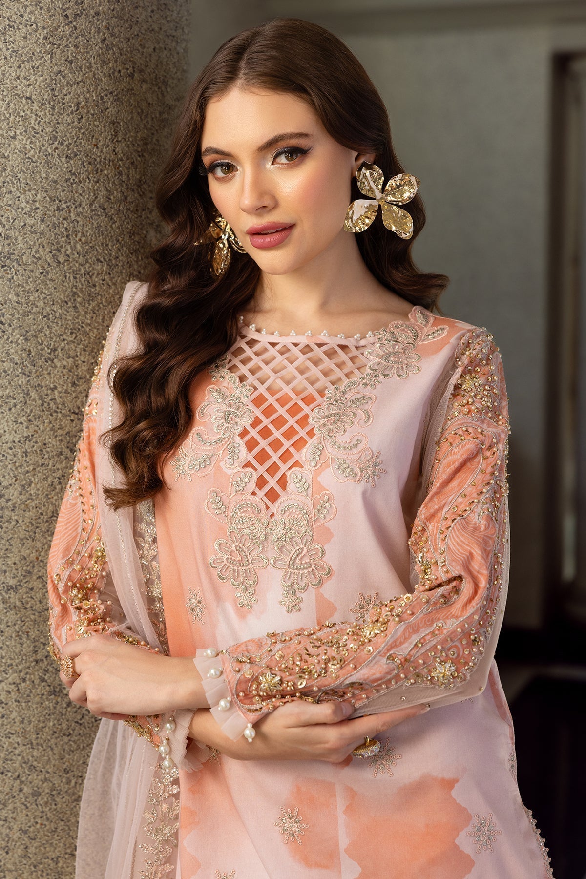 Charizma | Festive Limited Edition 25 | ED5-08 L Peach Lawn