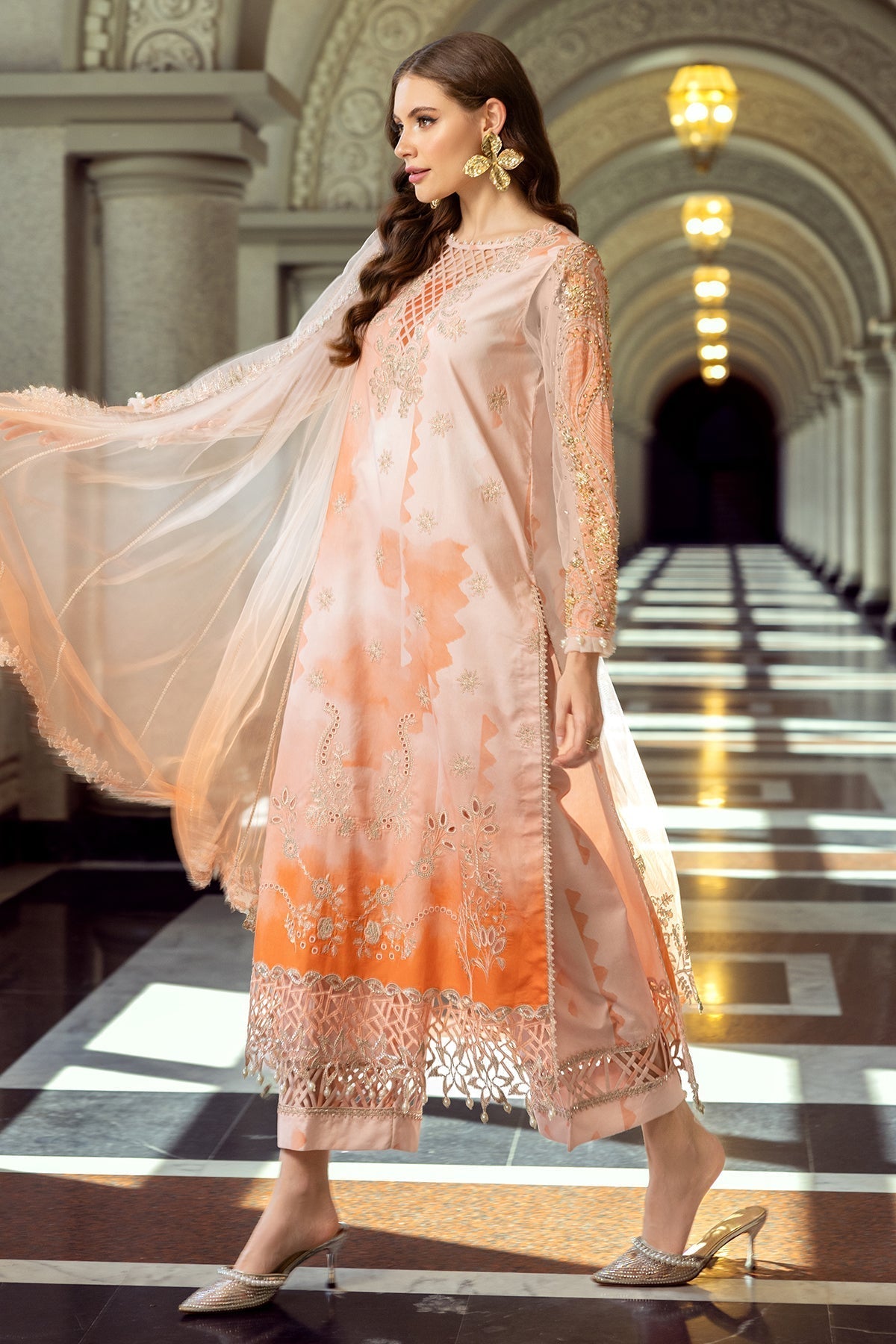 Charizma | Festive Limited Edition 25 | ED5-08 M Peach Lawn