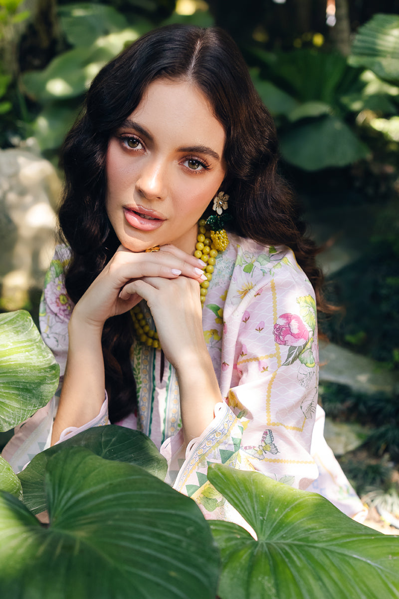 Qalamkar | Printed Co Ords 25 | OP-02 Elio L Lilac Cotton Silk