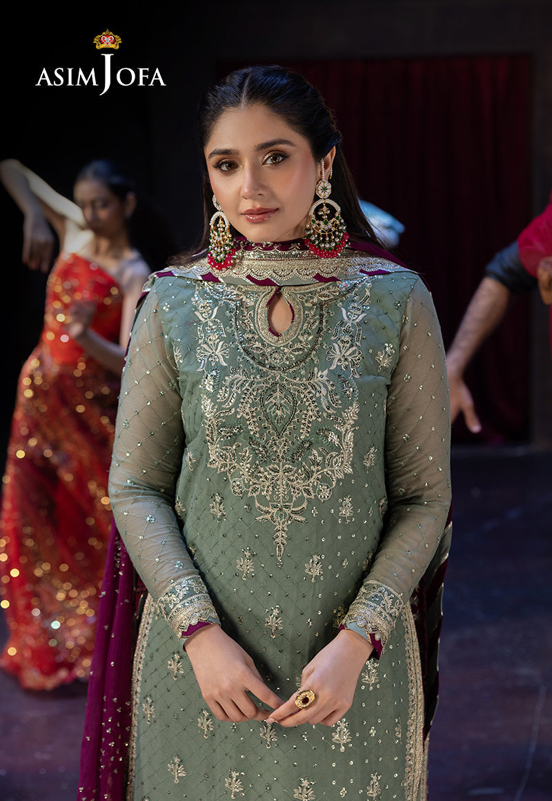 Asim Jofa | Luxury Festive Rejoice | AJLFF-13 M Mint Chiffon