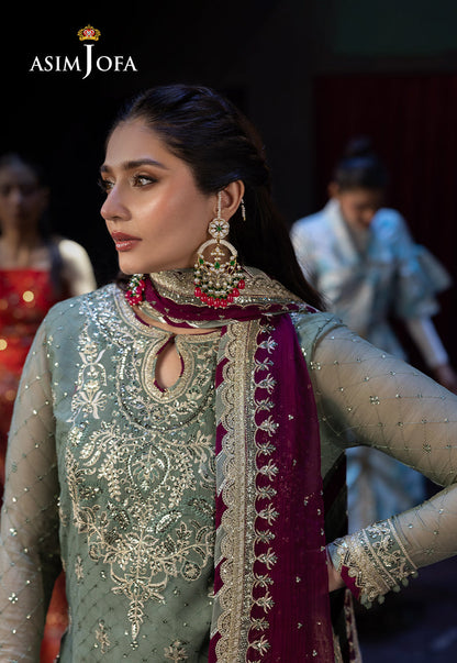Asim Jofa | Luxury Festive Rejoice | AJLFF-13 L Mint Chiffon
