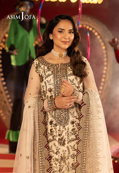 Asim Jofa | Festive Opulence | AJFO-11 XL Ivory Net