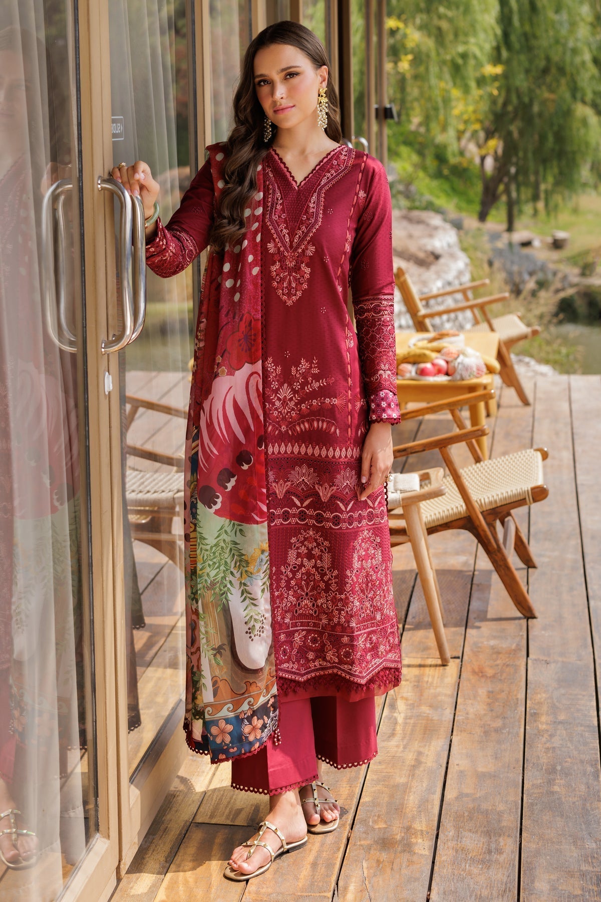 Xenia Formals | Luxury Lawn 25 | PAULA XS Red Lawn