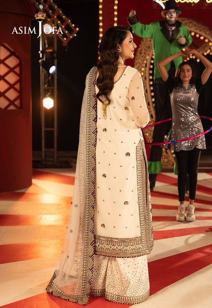 Asim Jofa | Festive Opulence | AJFO-11 S Ivory Net