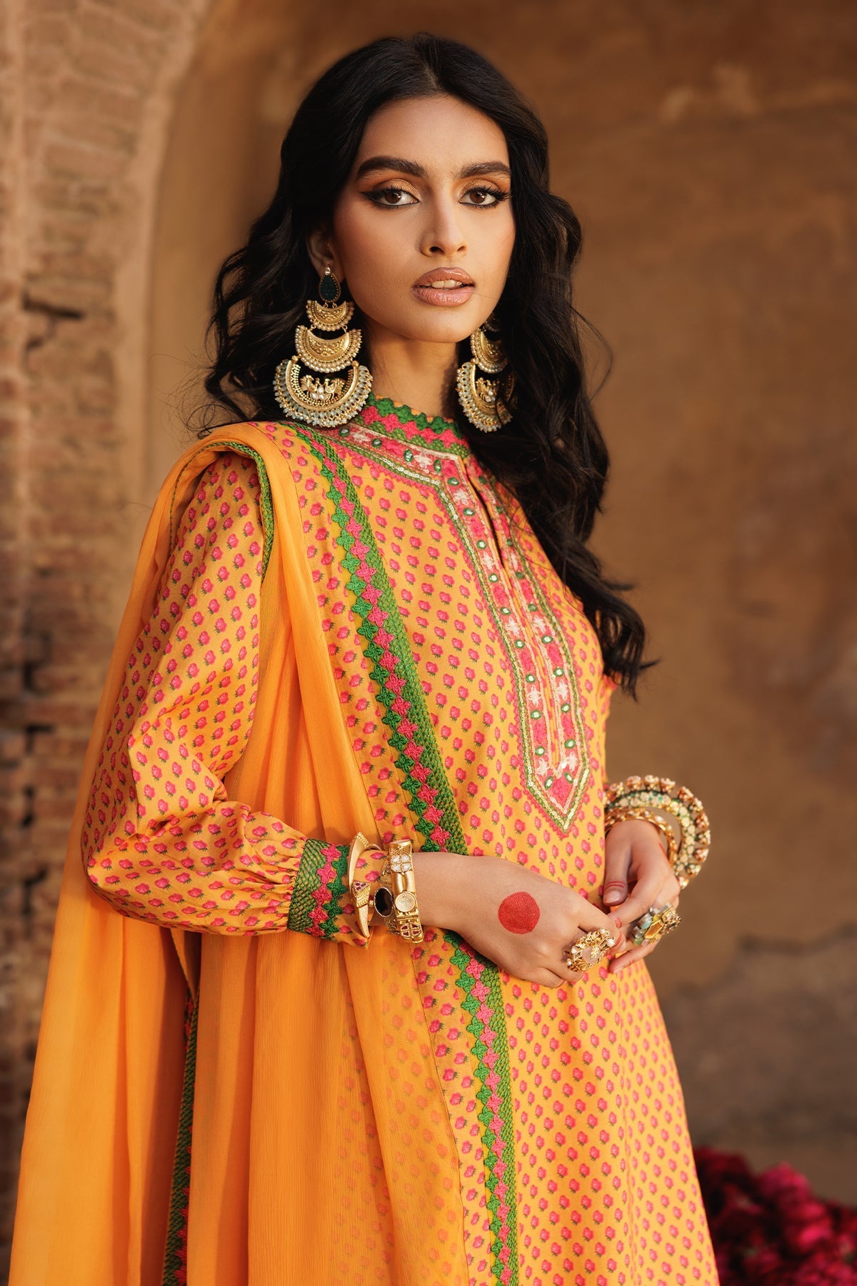 Charizma | Niche Eid Edit | CNP-5-40A M Mustard Yellow Lawn