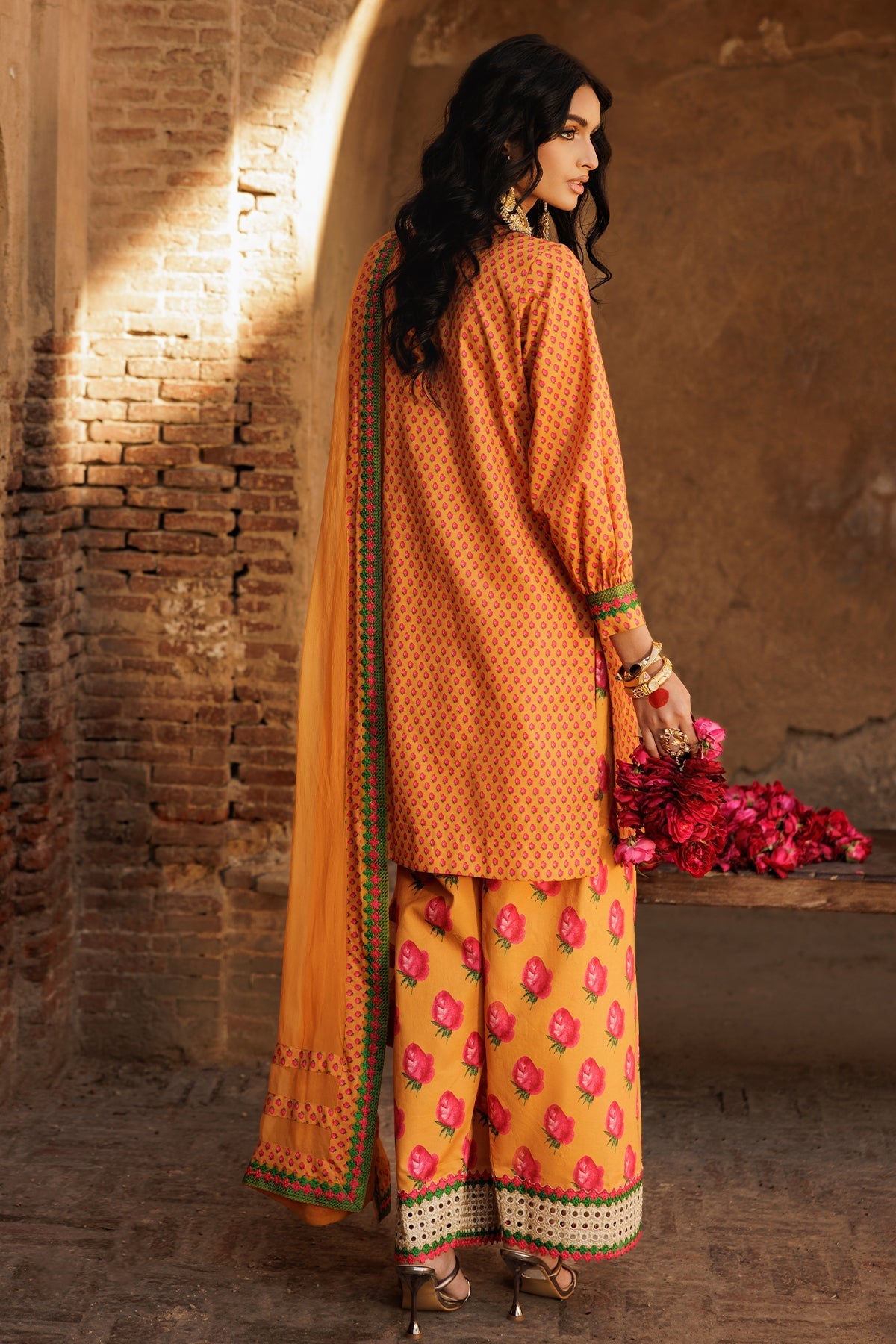 Charizma | Niche Eid Edit | CNP-5-40A S Mustard Yellow Lawn