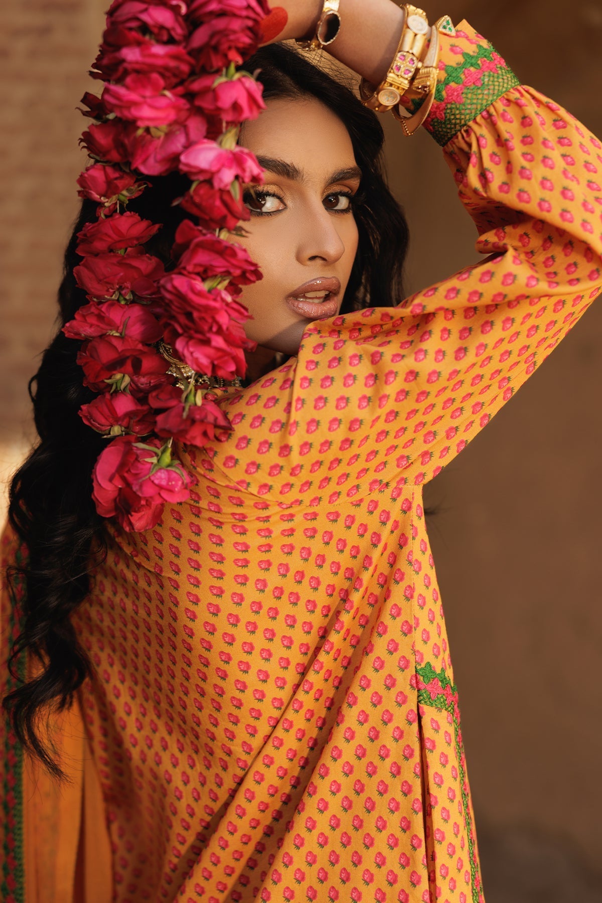Charizma | Niche Eid Edit | CNP-5-40A XL Mustard Yellow Lawn
