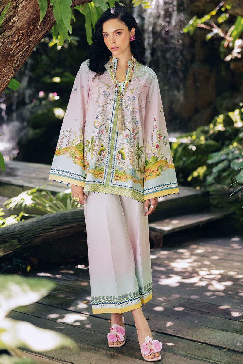 Qalamkar | Printed Co Ords 25 | OP-09 Sigr XS Omber Cotton Silk