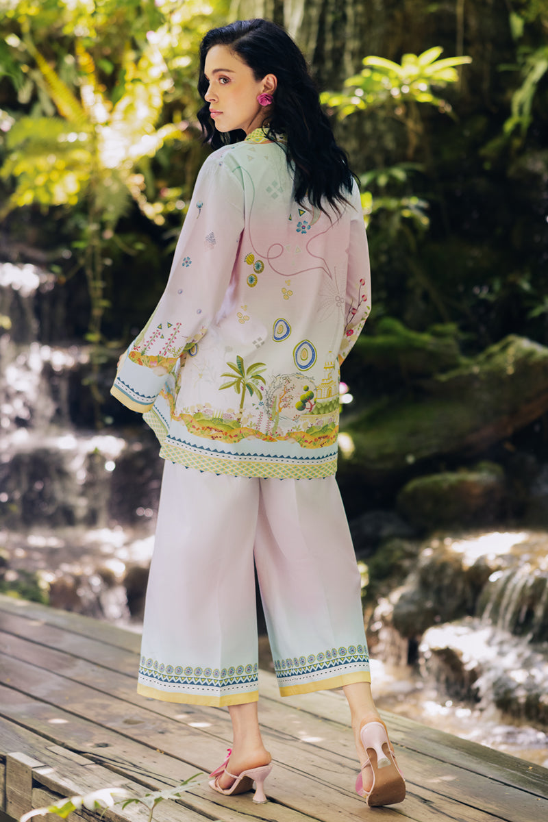 Qalamkar | Printed Co Ords 25 | OP-09 Sigr S Omber Cotton Silk