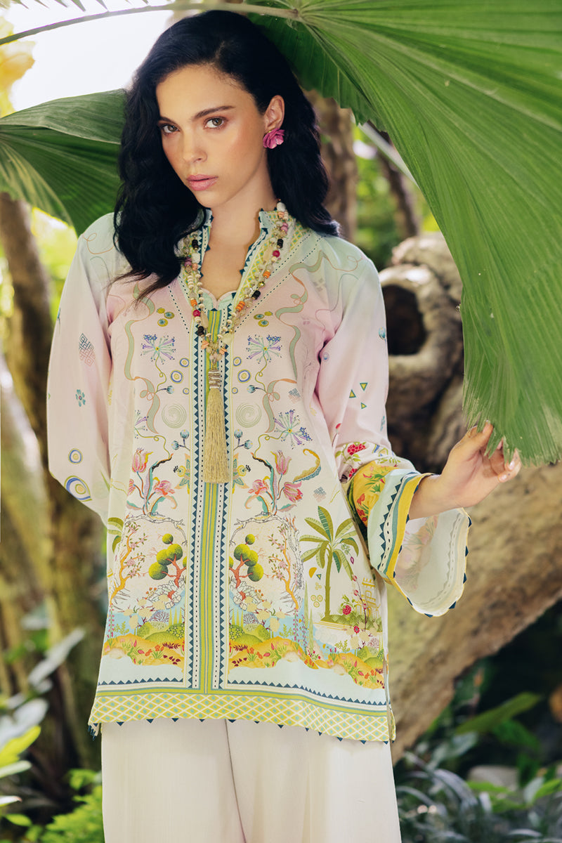 Qalamkar | Printed Co Ords 25 | OP-09 Sigr M Omber Cotton Silk